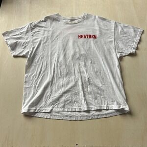 Heathen Shirt Mens 3XL White Fueled By Hate Skull Biker Graphic Tee T-Shirt